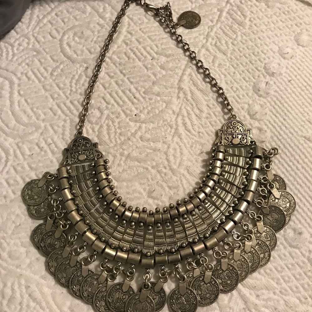 Silver coin necklace
